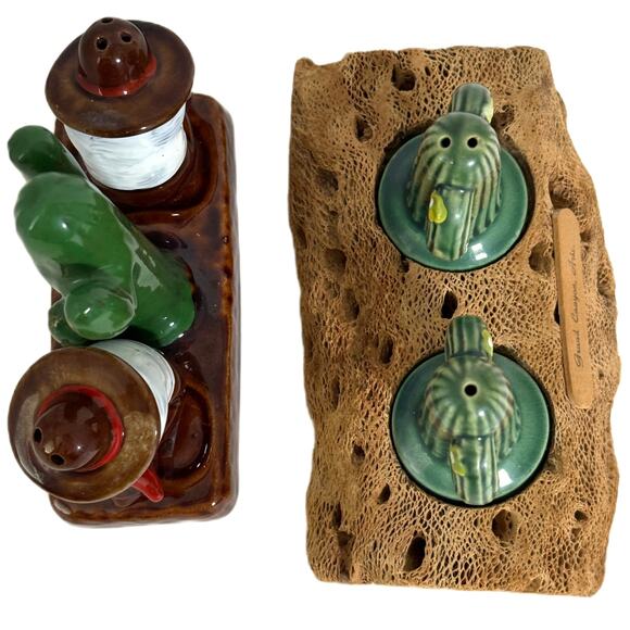 Vintage 2 Sets Salt & Pepper Shakers Arizona Saguaro Cactus RedWare Siesta - Picture 5 of 11
